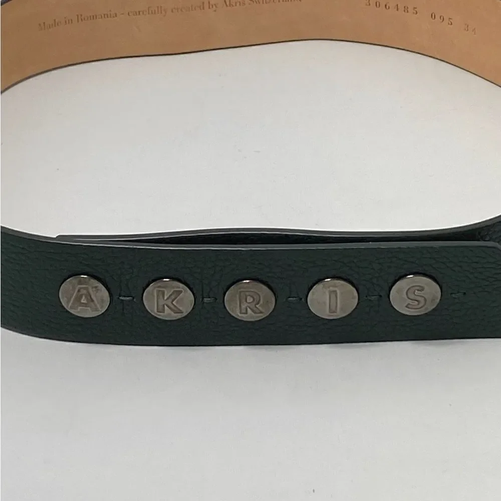 Akris Logo Press Stud Thin Leather Belt size 34(FR)